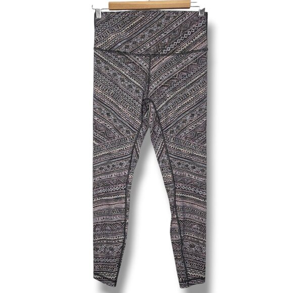 Lululemon Wunder Under Tight Aztec Geometric Stripe Multicolored Leggings 8 - Picture 1 of 4